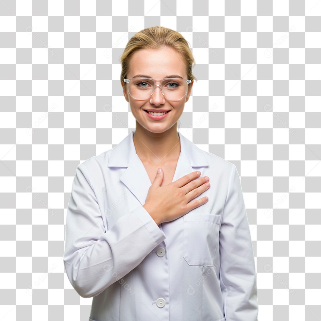 Mulher Bióloga de Uniforme PNG Transparente