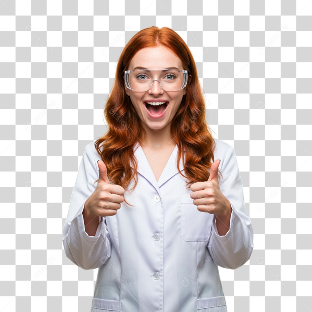 Mulher Bióloga de Uniforme PNG Transparente