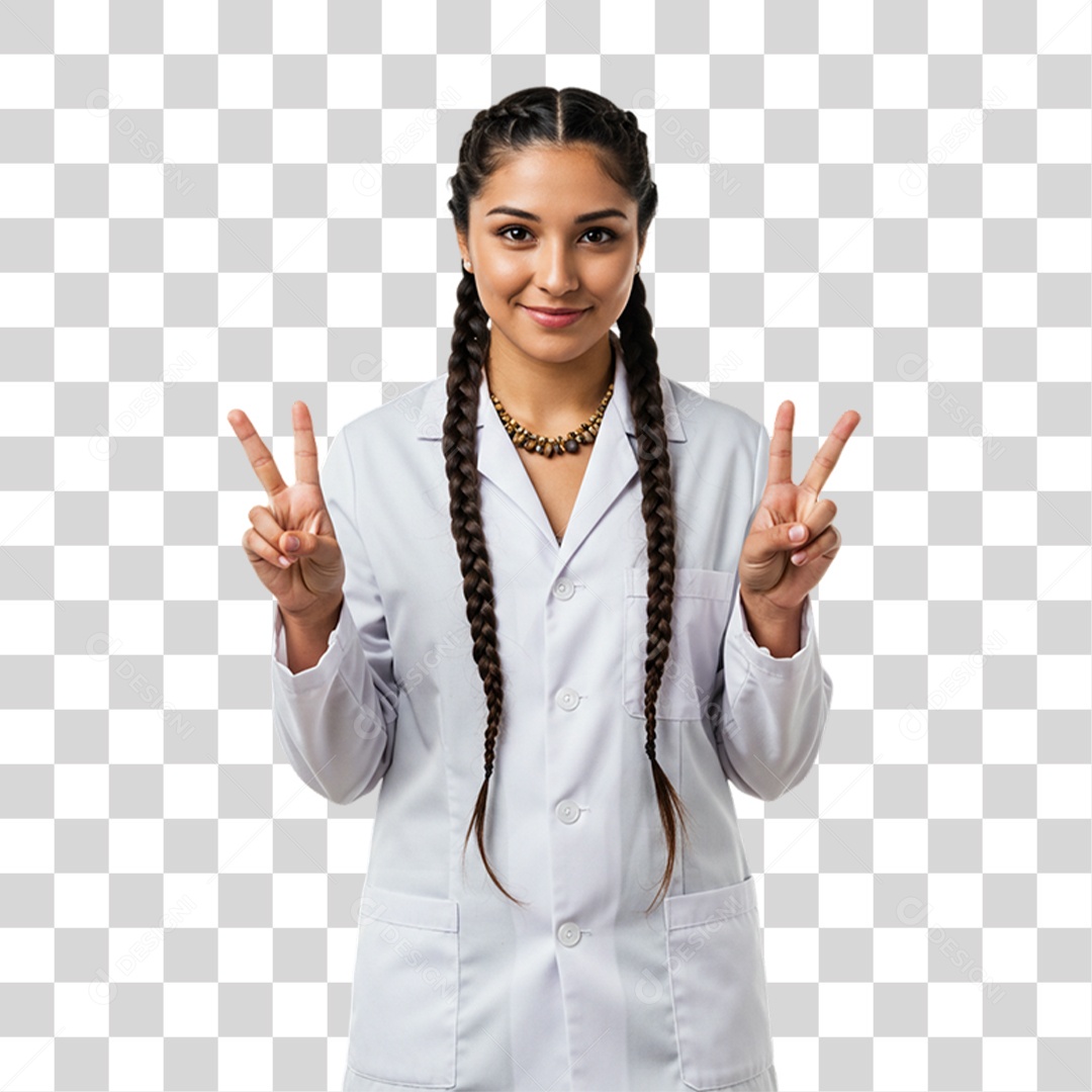 Mulher Bióloga de Uniforme PNG Transparente