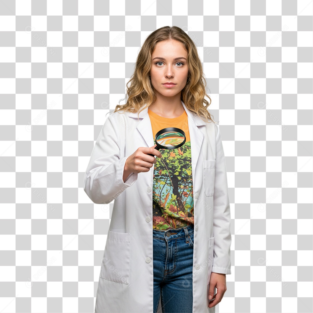 Mulher Bióloga de Uniforme PNG Transparente