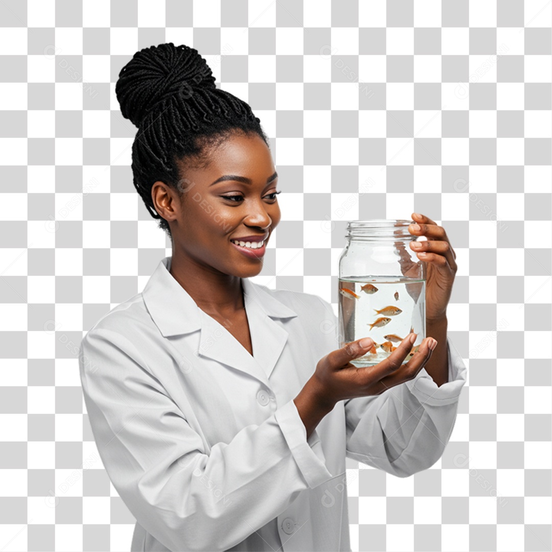 Mulher Bióloga de Uniforme PNG Transparente