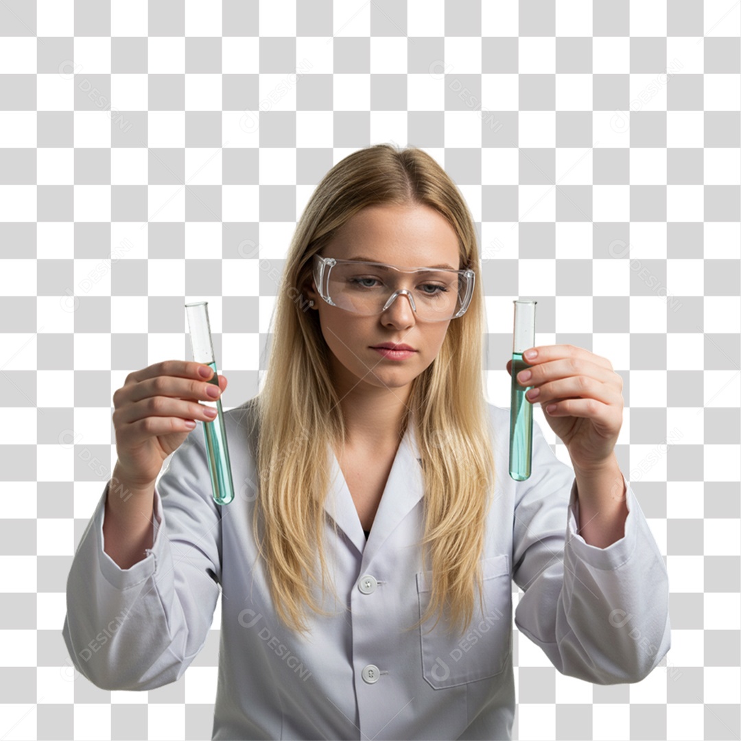 Mulher Bióloga de Uniforme PNG Transparente