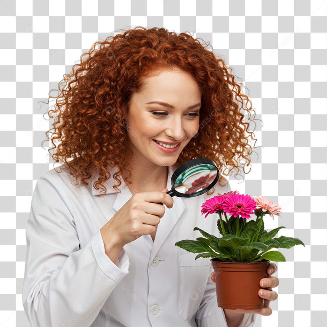 Mulher Bióloga de Uniforme PNG Transparente