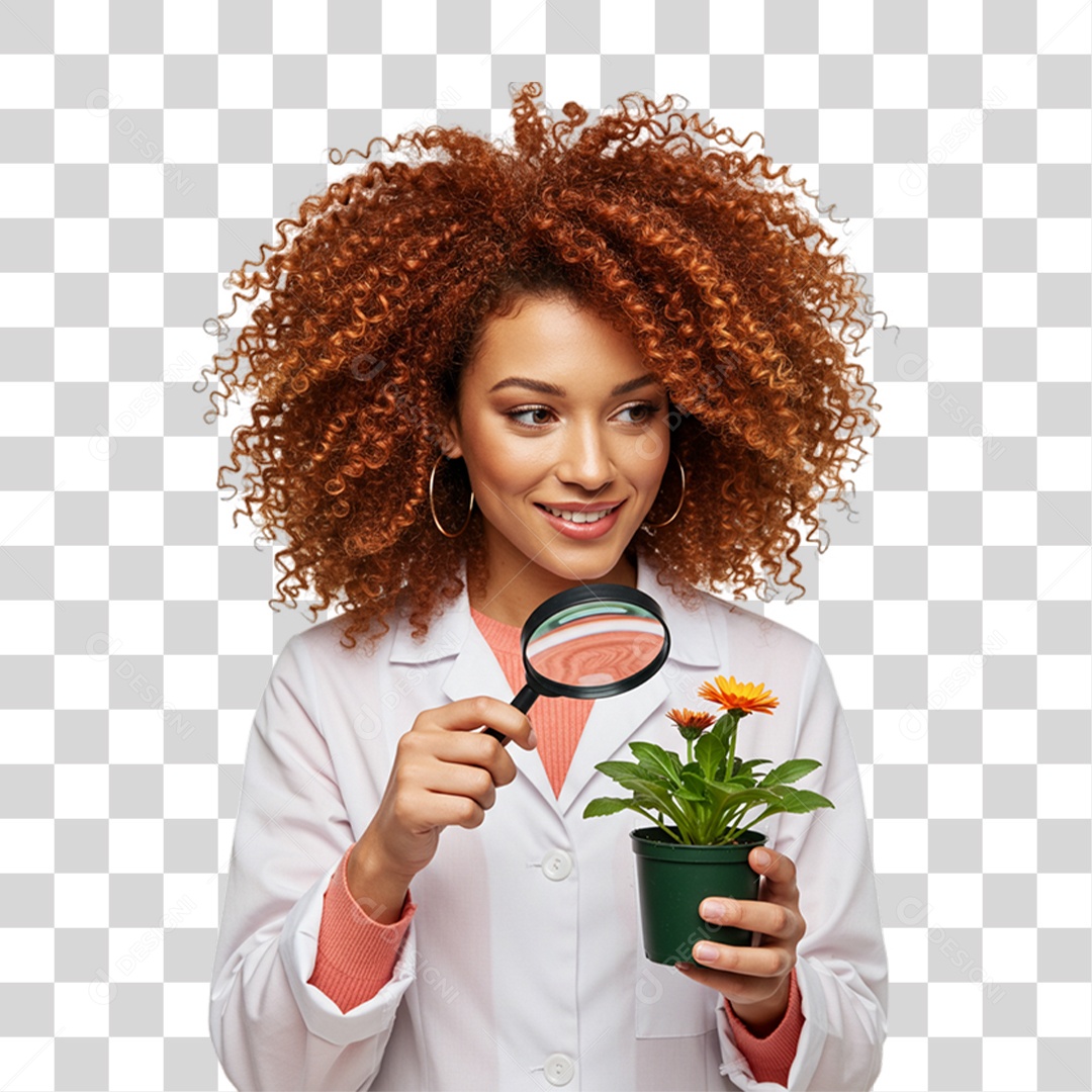 Mulher Bióloga de Uniforme PNG Transparente