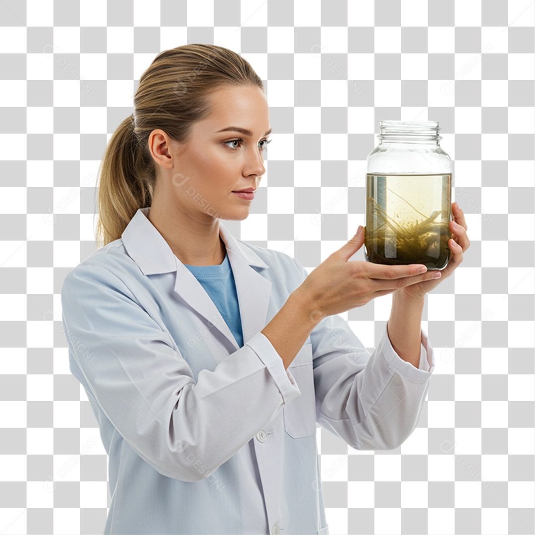 Mulher Bióloga de Uniforme PNG Transparente
