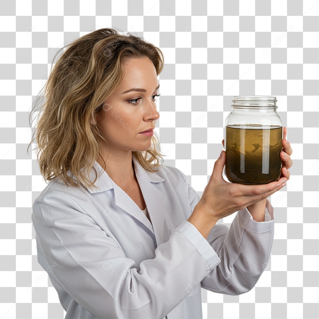 Mulher Bióloga de Uniforme PNG Transparente