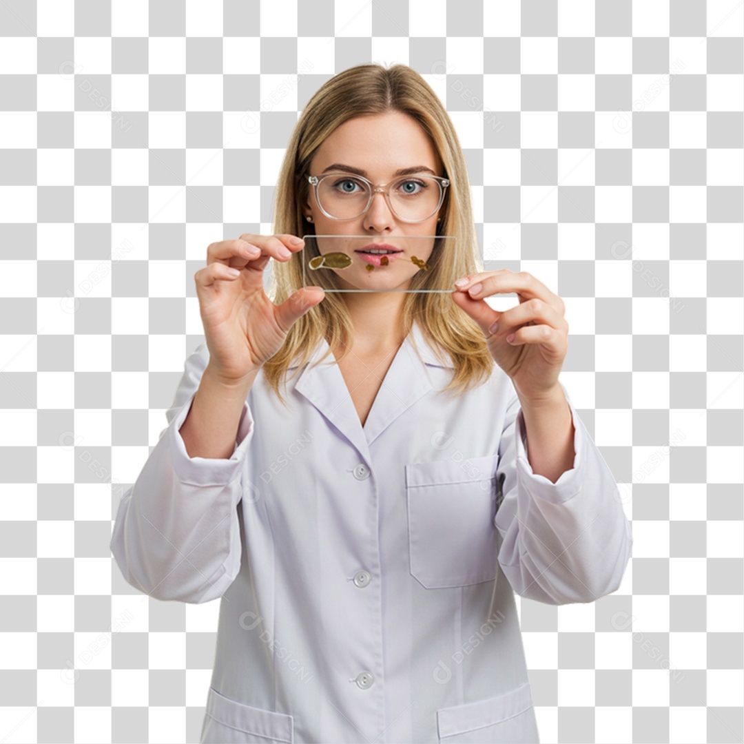 Mulher Bióloga de Uniforme PNG Transparente