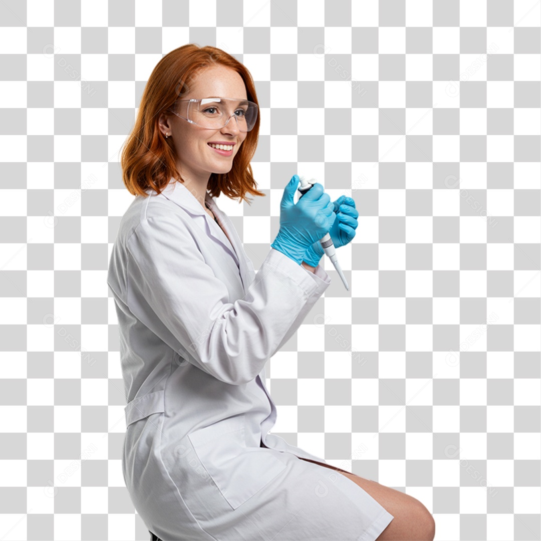 Mulher Bióloga de Uniforme PNG Transparente