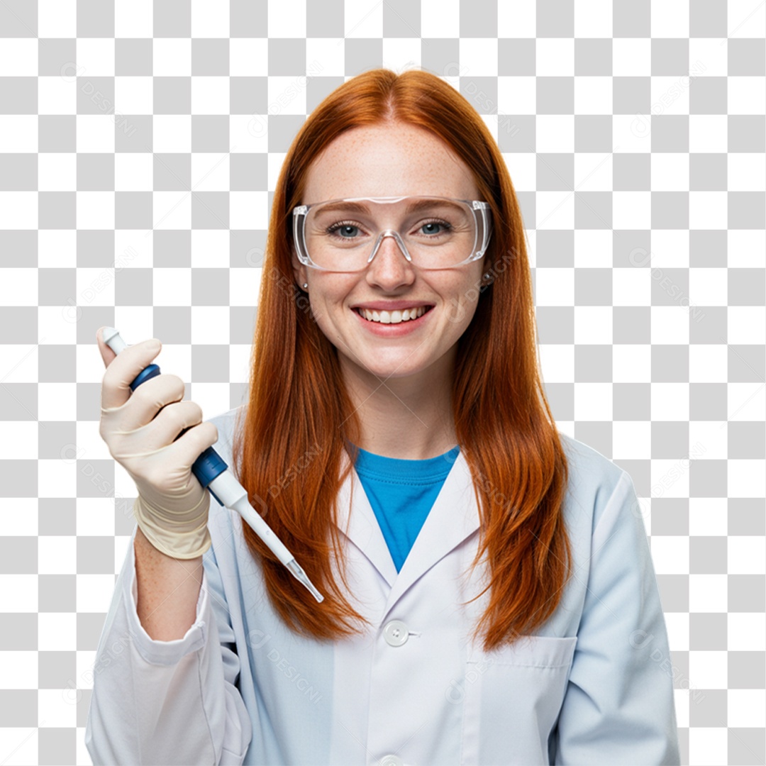 Mulher Bióloga de Uniforme PNG Transparente