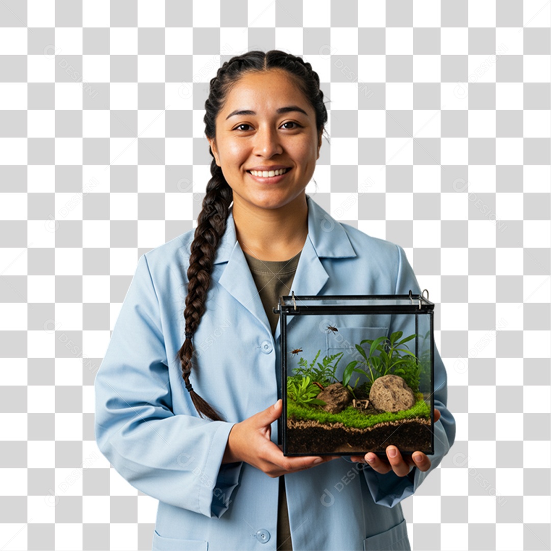 Mulher Bióloga de Uniforme PNG Transparente