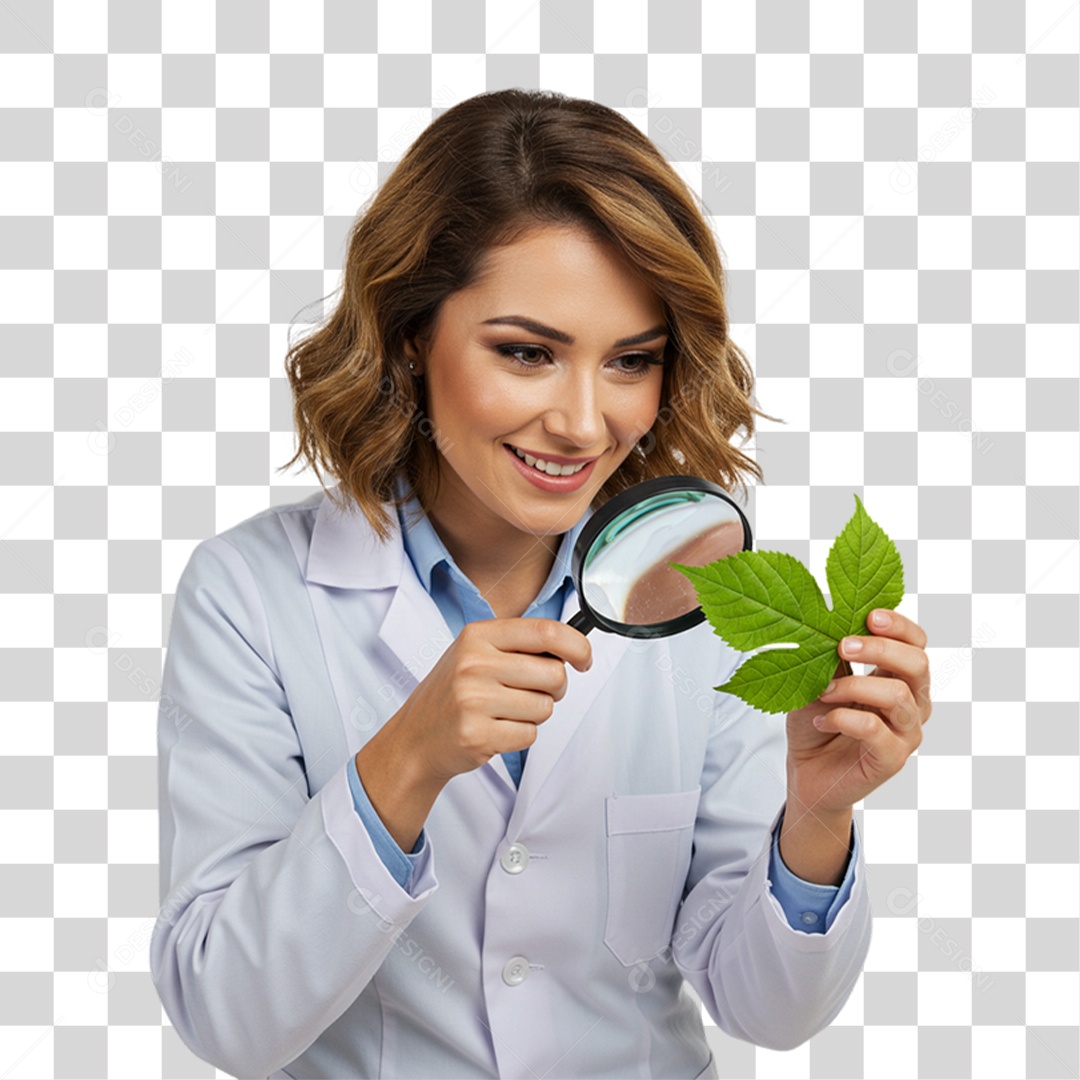 Mulher Bióloga de Uniforme PNG Transparente