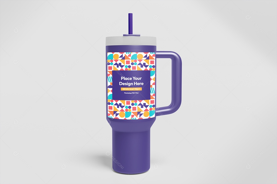 Mockup De Garrafa Térmica PSD Editável