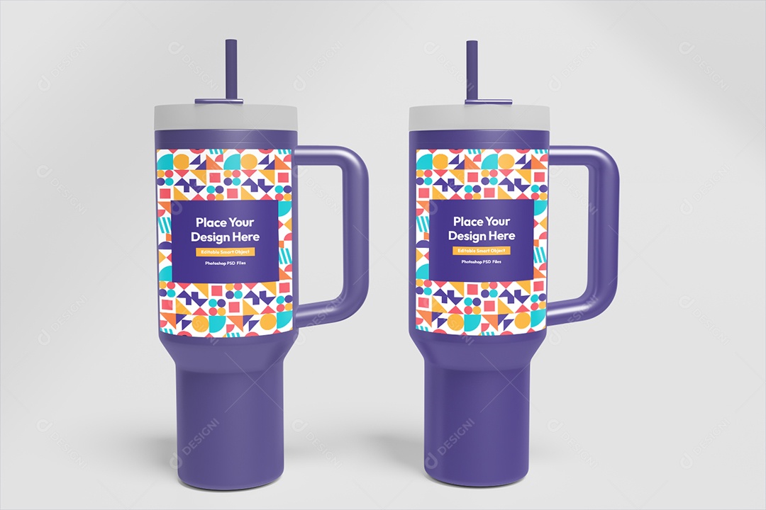 Mockup De Garrafas Térmicas PSD Editável