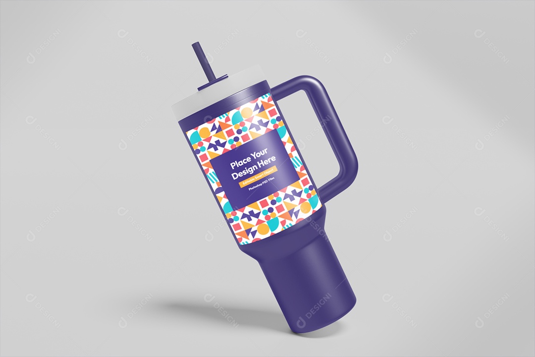 Mockup De Garrafa Térmica PSD Editável