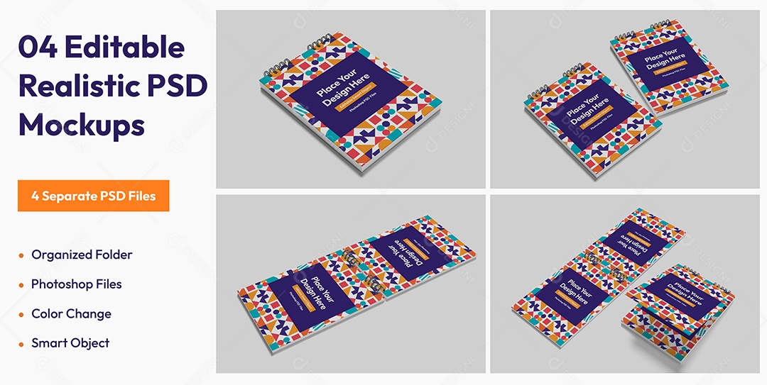 Mockup Blocos de Notas PSD Editável