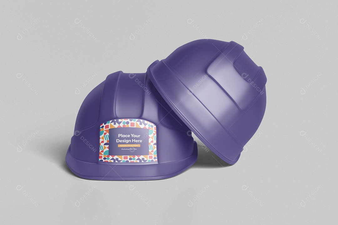 Mockup De Capacetes De Construçao PSD Editável