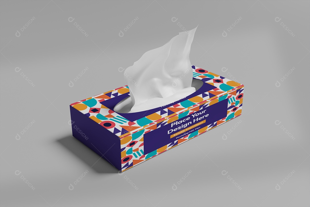 Mockup Caixa de Guardanapo PSD Editável