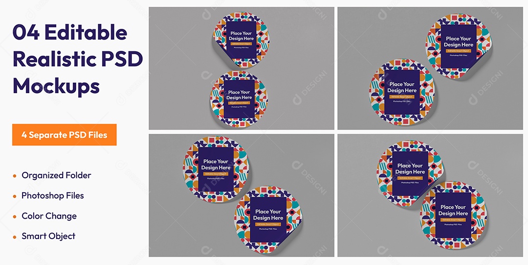 Mockup de Adesivos PSD Editável