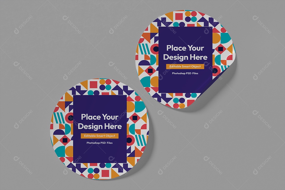 Mockup de Adesivos PSD Editável