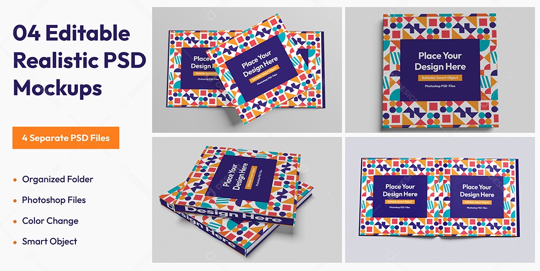 Mockup de Livros PSD Editável