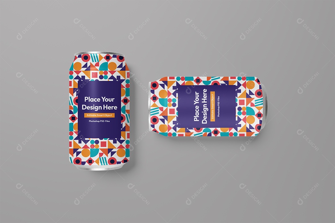 Mockup de Latas de Refrigerante PSD Editável