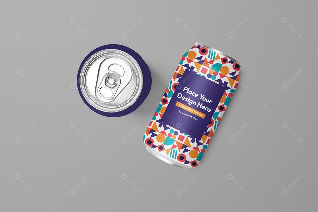 Mockup de Lata de Refrigerante PSD Editável