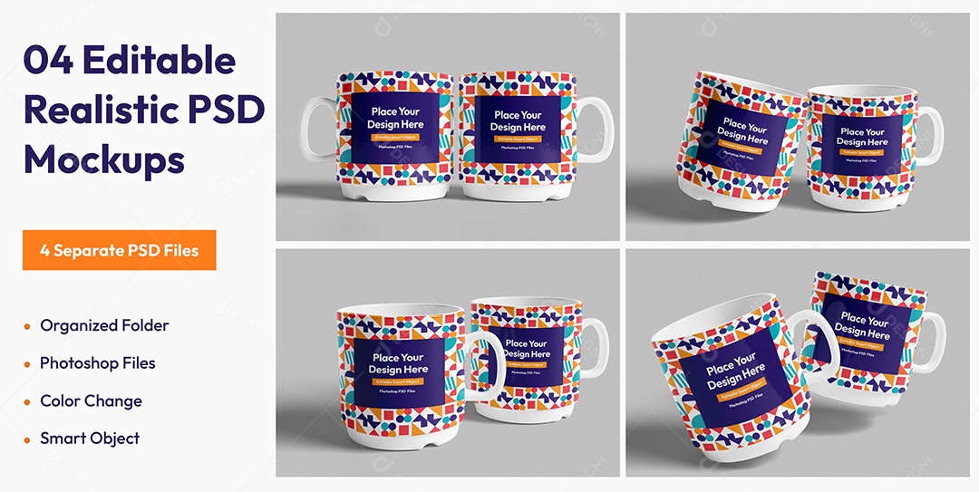 Mockup De Canecas PSD Editável
