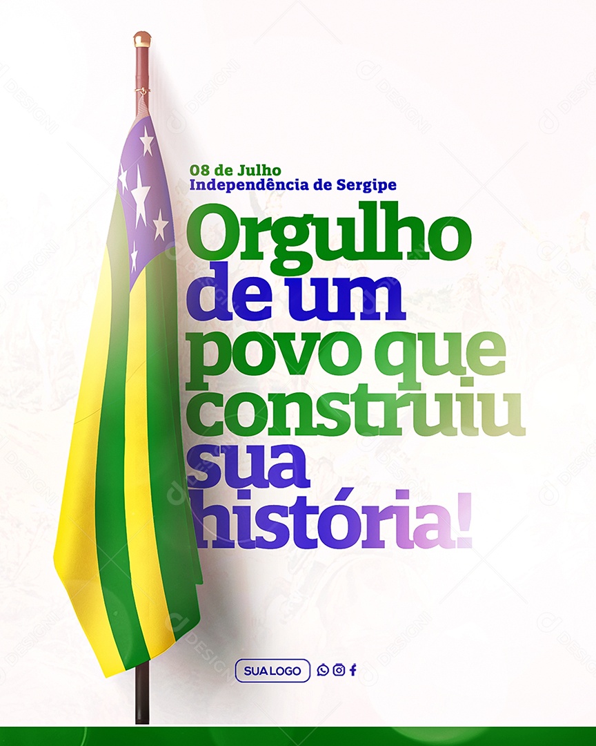 Dia da Independência de Sergipe 08 de Julho Social Media PSD Editável