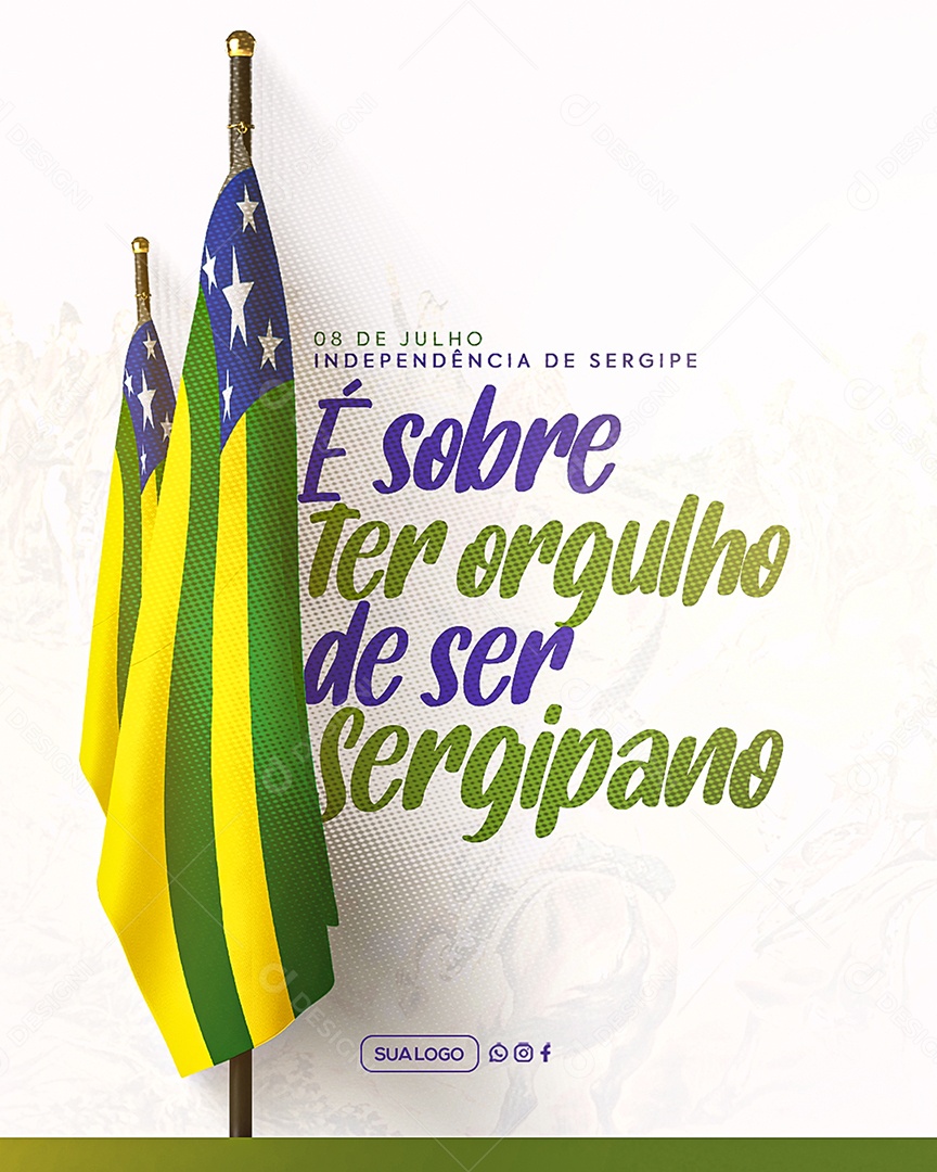 Dia da Independência de Sergipe 08 de Julho Social Media PSD Editável