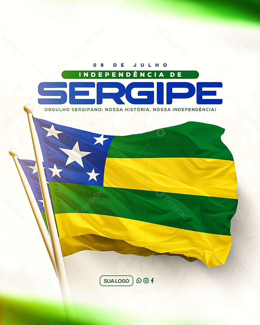Dia da Independência de Sergipe 08 de Julho Social Media PSD Editável
