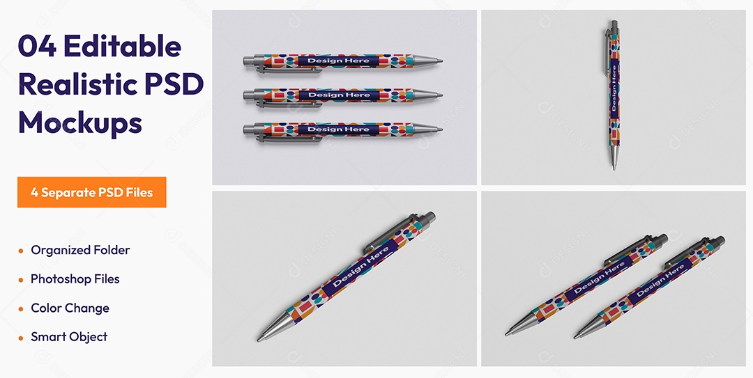 Mockup De Canetas PSD Editável