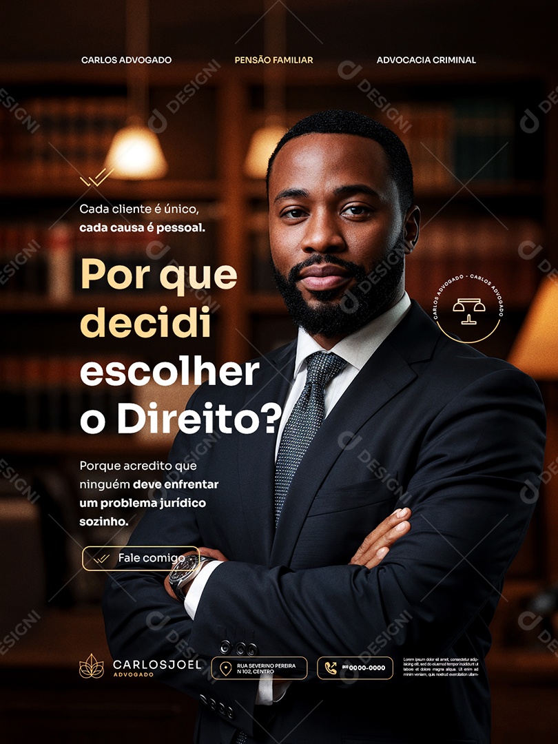 Advocacia Por Que Decide Escolher o Direito Social Media PSD Editável