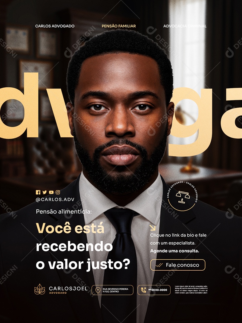 Advocacia Você Está Recebendo o Valor Justo Social Media PSD Editável