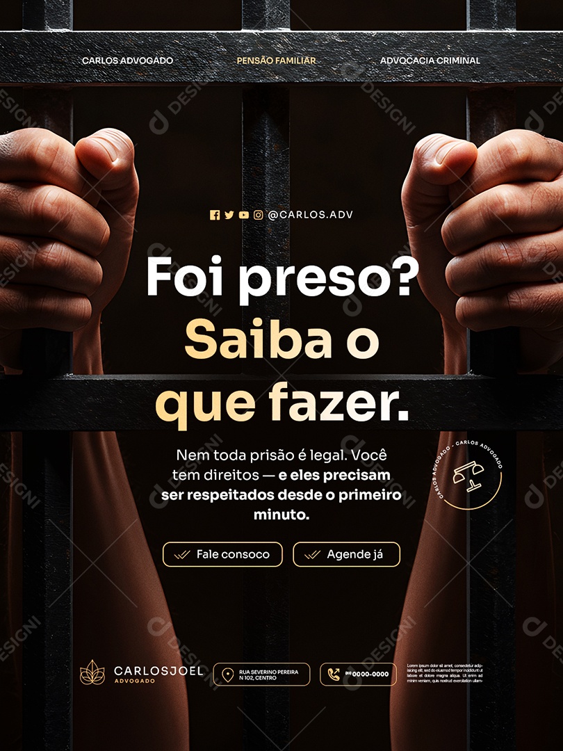 Advocacia Foi Preso Saiba o Que Fazer Social Media PSD Editável