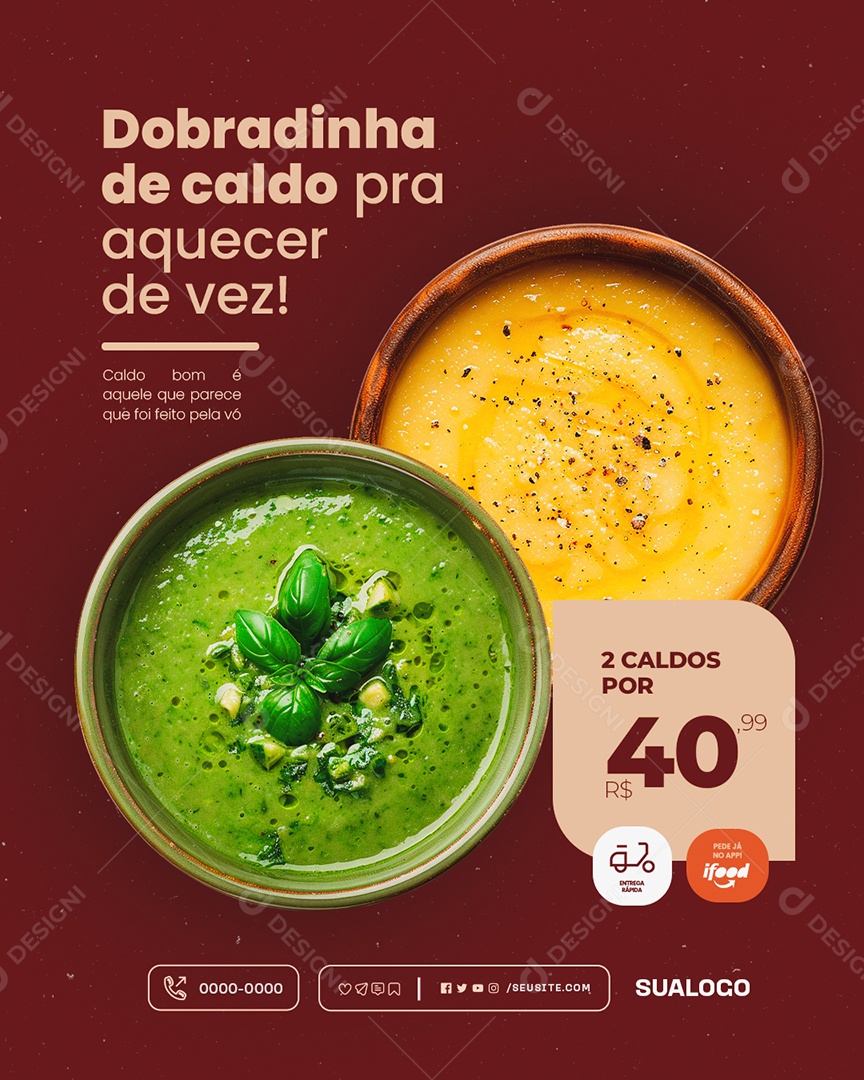 Caldos Quentes Dobradinha de Caldo Social Media PSD Editável