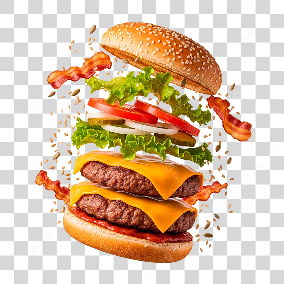 Lanche Hambúrguer Sanduíche PNG Transparente