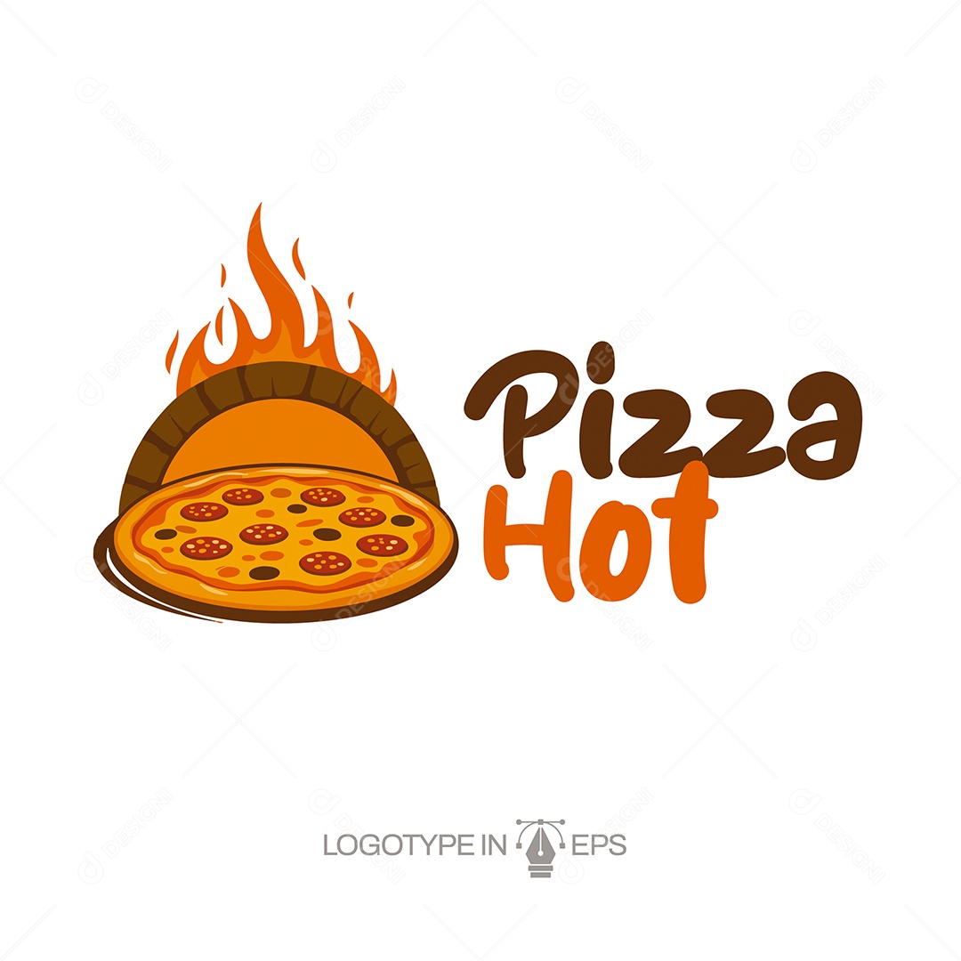 Logotipo Pizza Hot Ilustração Vetor EPS