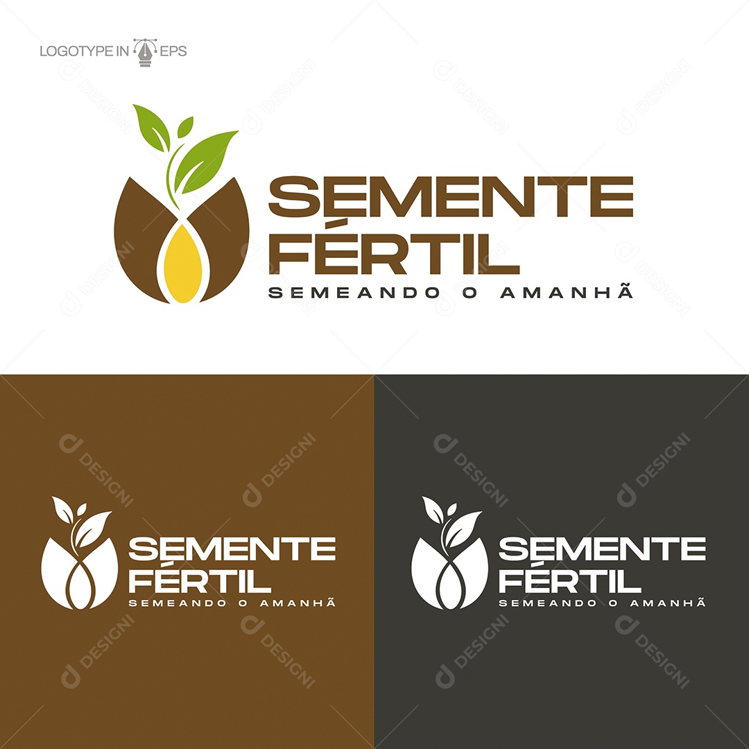 Logotipo Semente Fértil Ilustração Vetor EPS