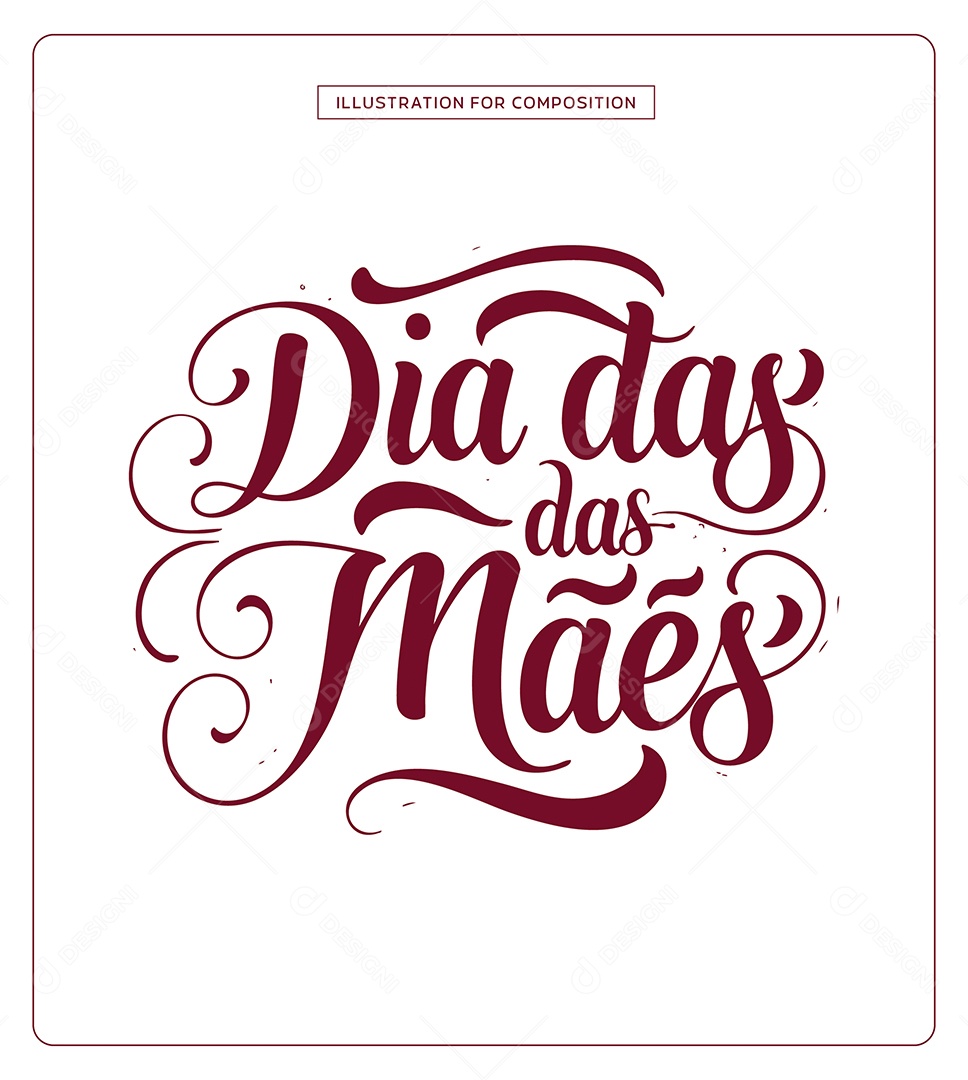 Lettering Dia das Mães Ilustração Vetor EPS