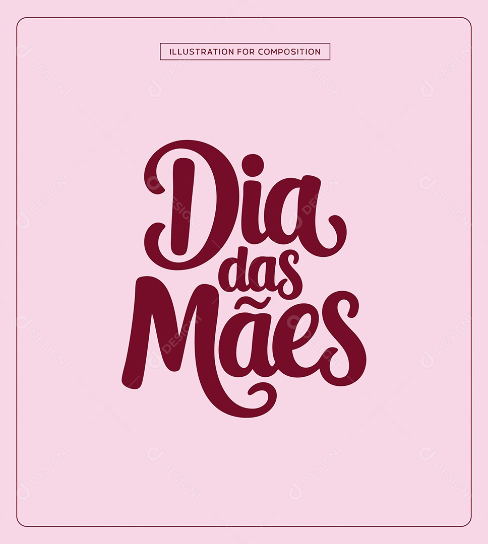 Lettering Dia das Mães Ilustração Vetor EPS