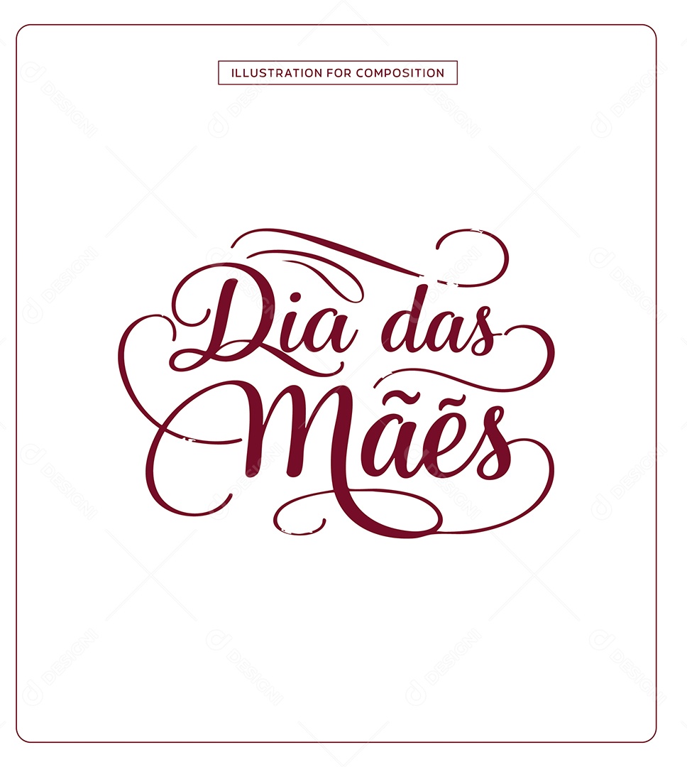 Lettering Dia das Mães Ilustração Vetor EPS
