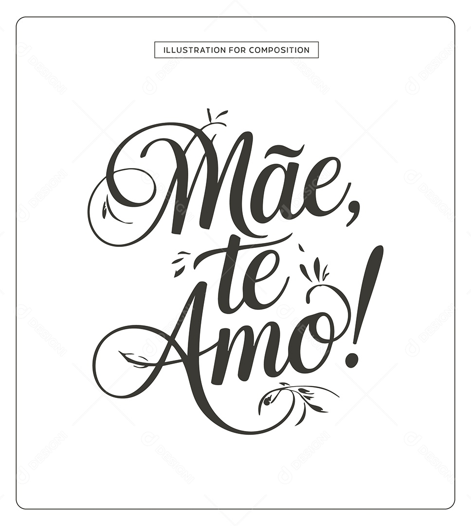 Lettering Dia das Mães Ilustração Vetor EPS