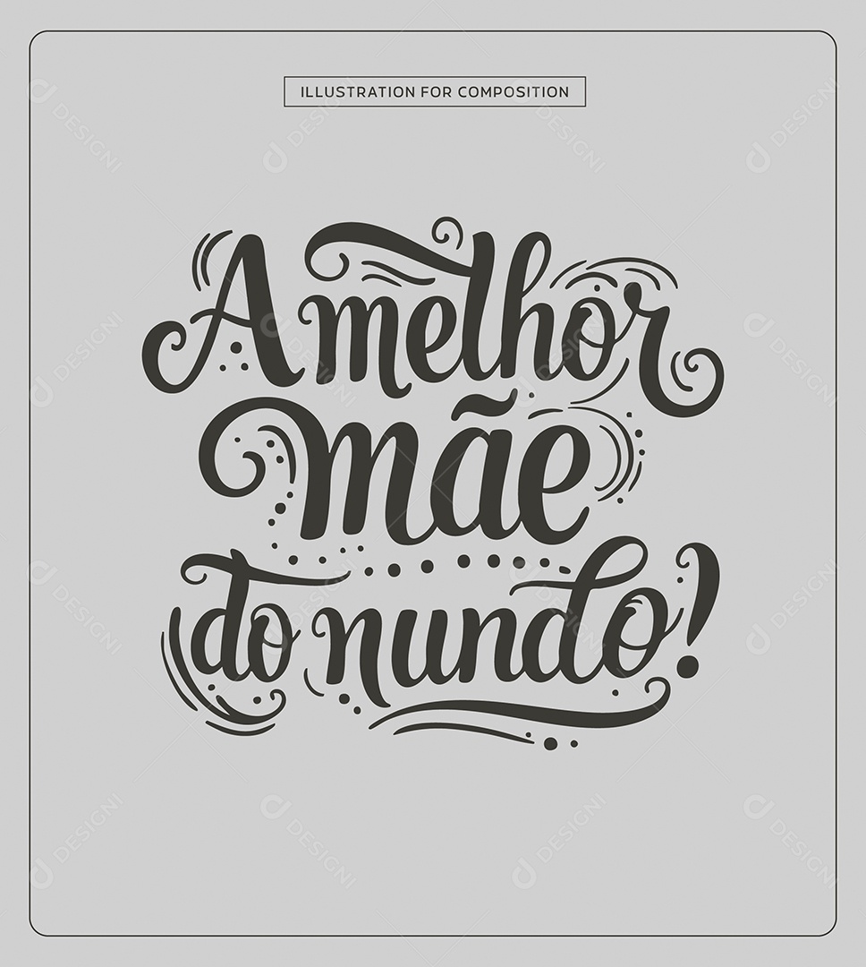 Lettering Feliz Dia das Mães Ilustração Vetor EPS