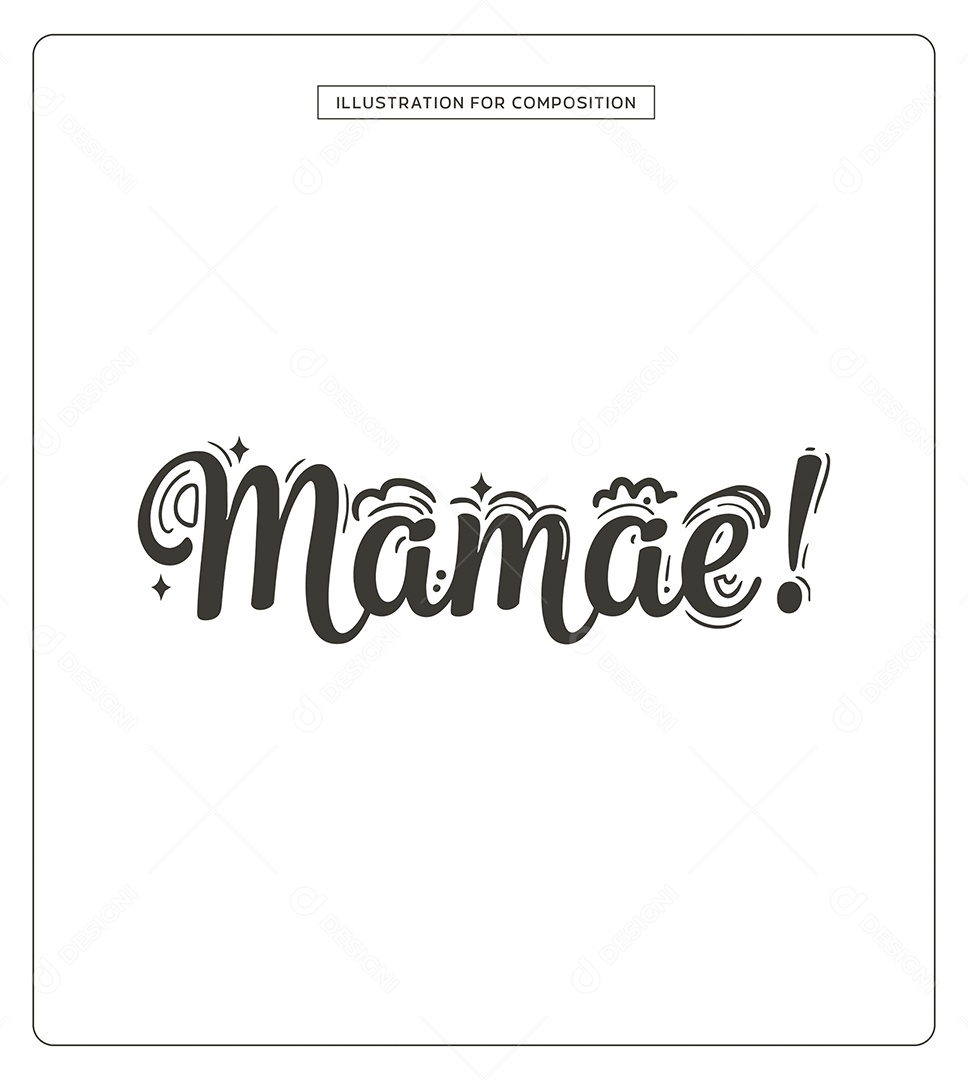 Lettering Dia das Mães Ilustração Vetor EPS