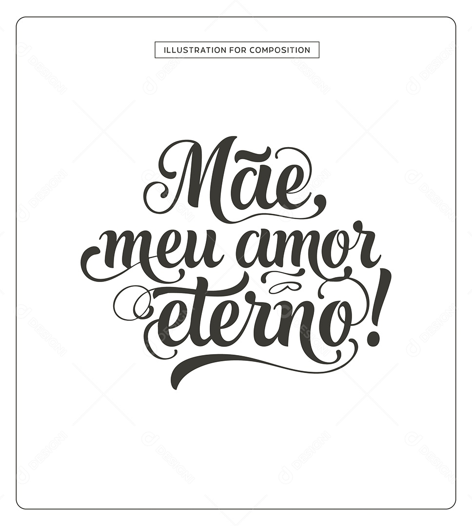 Lettering Dia das Mães Ilustração Vetor EPS