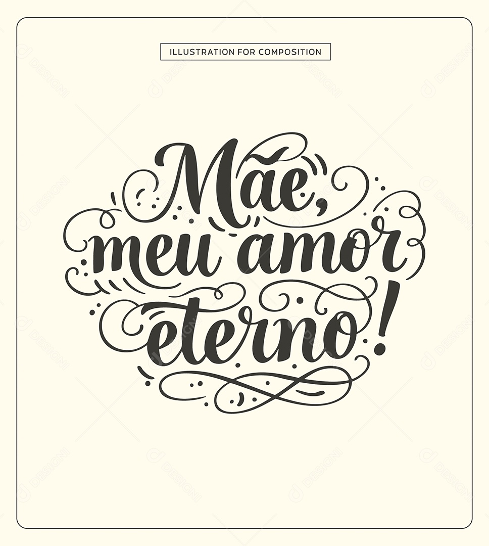 Lettering Dia das Mães Ilustração Vetor EPS