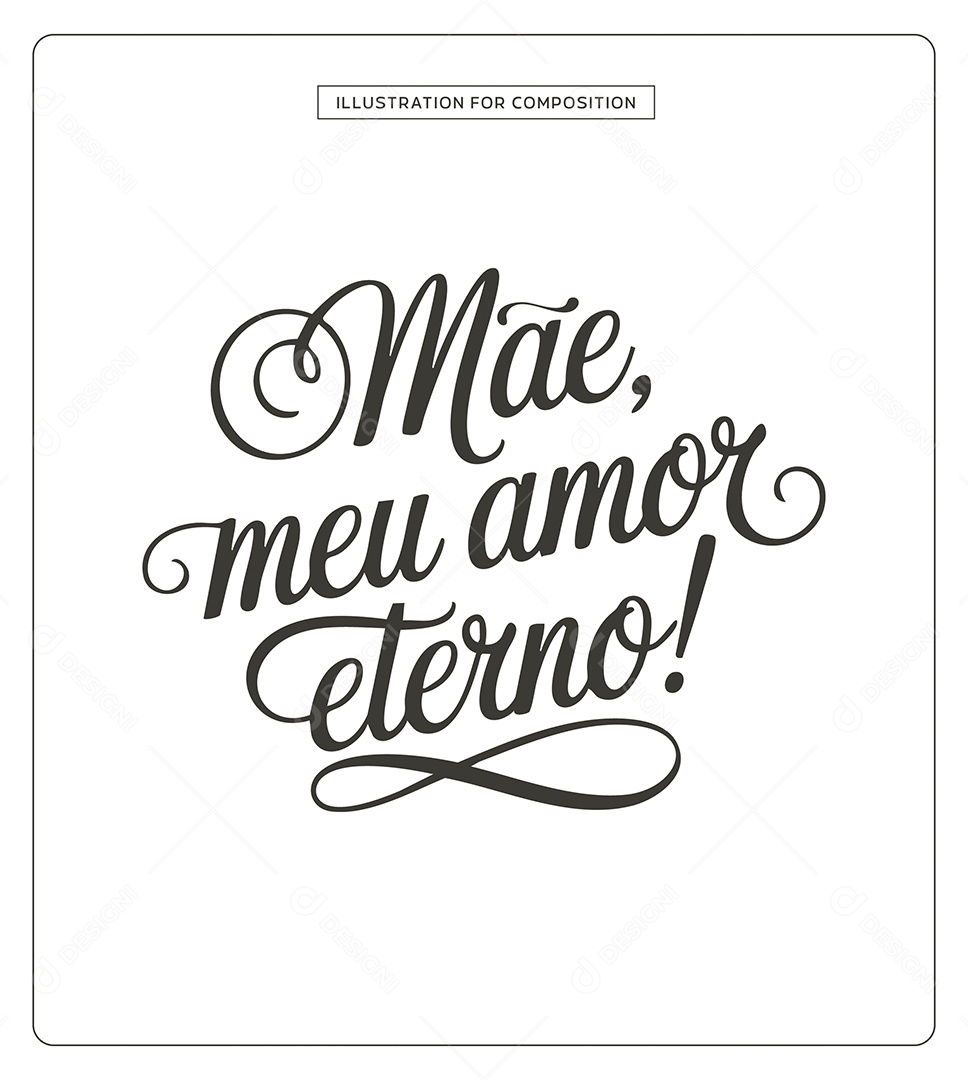 Lettering Dia das Mães Ilustração Vetor EPS