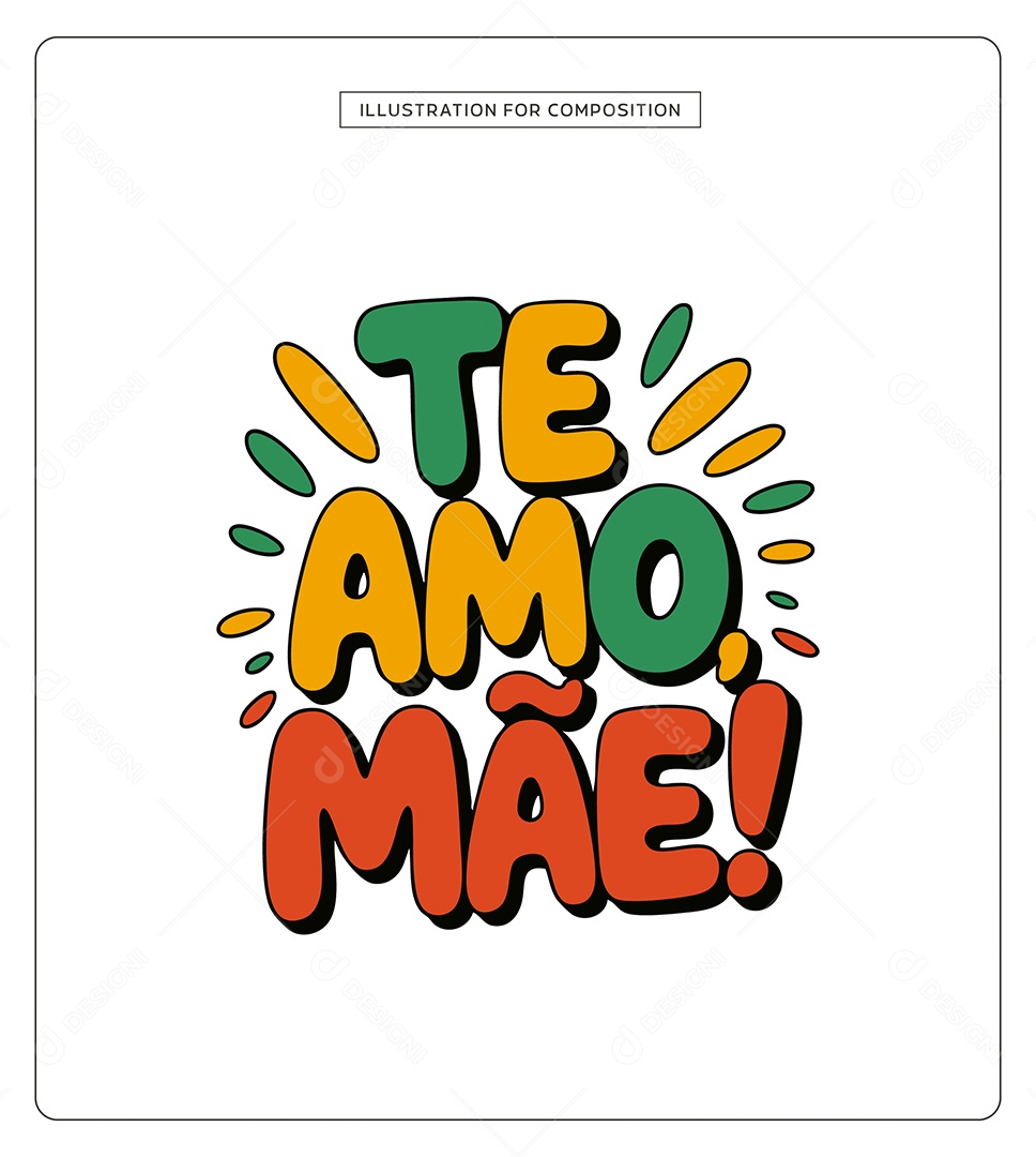 Lettering Feliz Dia das Mães Ilustração Vetor EPS