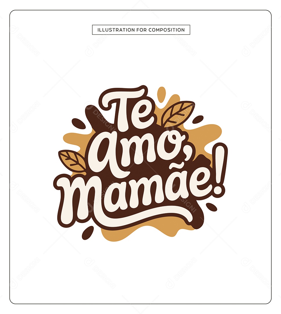 Lettering Feliz Dia das Mães Ilustração Vetor EPS