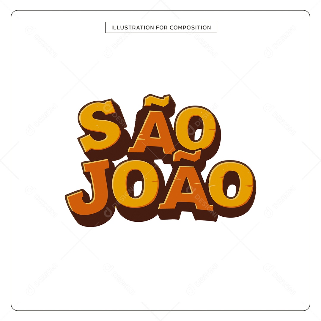 Lettering de São João Ilustração Vetor EPS